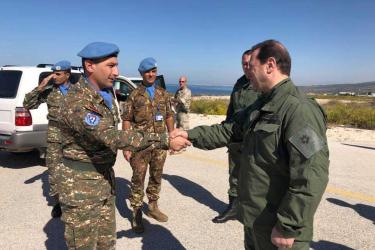 Դավիթ Տոնոյանը Լիբանանում հանդիպել է հայ խաղաղապահներին