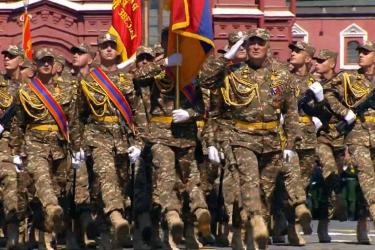 Մեր զինծառայողները «Հայրենական մեծ պատերազմի» հաղթանակի 75-ամյակին նվիրված զորահանդեսին