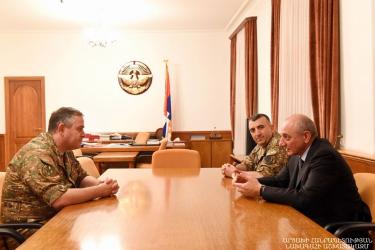 Նախագահ Սահակյանն ընդունել է ՀՀ ԶՈՒ ԳՇ պետ Արտակ Դավթյանին