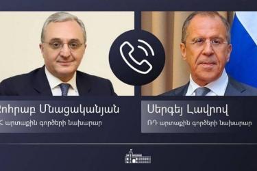 Զոհրաբ Մնացականյանն ու Սերգեյ Լավրովը հեռախոսազրույցի ընթացքում քննարկել են ԼՂ հակամարտության կարգավորման գործընթացին առնչվող հարցեր