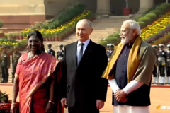 Պուտինը ժամանել է Դելիի նախագահական պալատ. նրան դիմավորել են պատվո պահակախմբով և օրհներգով