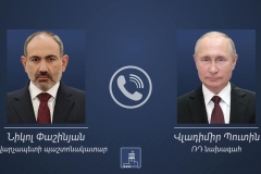 Այսօր վարչապետի պաշտոնակատար Նիկոլ Փաշինյանի եւ Ռուսաստանի Դաշնության նախագահ Վլադիմիր Պուտինի միջեւ տեղի է ունեցել հեռախոսազրույց