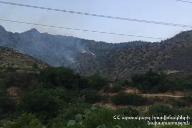 Սյունիքի մարզի Լեհվազ գյուղի սկզբնամասում այրվել է մոտ 10 հա բուսածածկ տարածք 