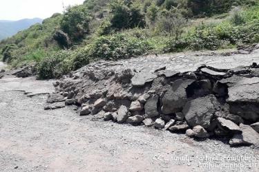 Սողանք Խոտ գյուղում. փրկարարները սահմանազատել են տարածքը