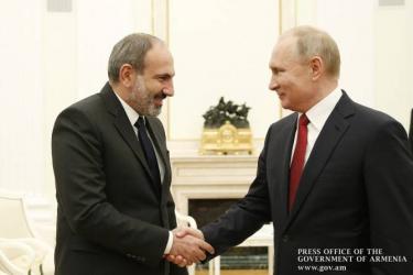 Պուտինը Փաշինյանին շնորհավորել է Հայաստանի վարչապետի պաշտոնում նշանակվելու առթիվ