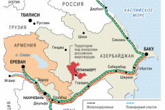 Ռուսական «Կոմերսանտը» հրապարակել է տրանսպորտային միջանցքների և երկաթուղու քարտեզը, որոնց շուրջ համաձայնության են եկել Հայաստանը, Ռուսաստանն ու Ադրբեջանը