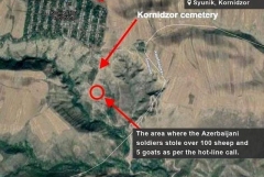 Կոռնիձոր գյուղի գերեզմանոցի հարակից տարածքից ադրբեջանական զինված ուժերի ծառայողները հափշտակել են Կոռնիձորի բնակչի պատկանող 107 ոչխար և 5 այծ. ՄԻՊ