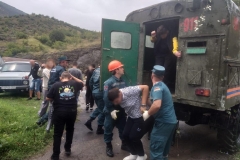 Փրկարարները տարհանել են Աղստև գետի վարարման հետևանքով արգելափակված 55 քաղաքացու
