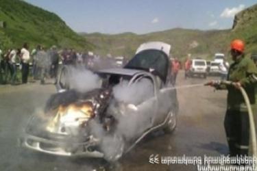 Խնձորեսկ գյուղի մոտ Opel-ն ամբողջությամբ այրվել է