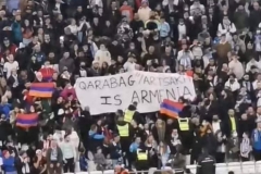 «Արցախը Հայաստանն է», «Ադրբեջանը հանցագործ երկիր է». ակցիա՝ ադրբեջանական թիմի հետ ֆուտբոլային խաղի ժամանակ